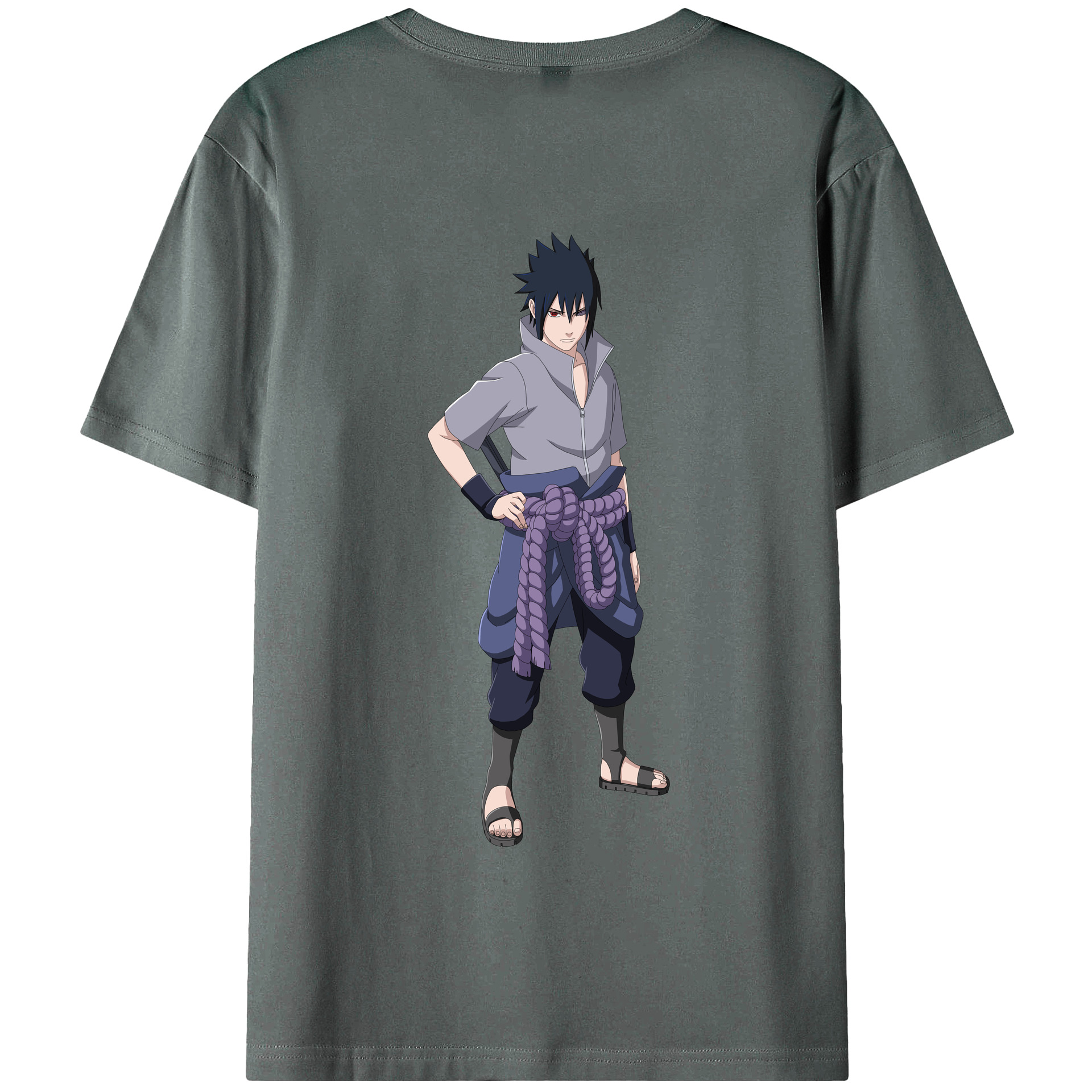 （画像用） NARUTO -ナルト- うちは サスケ Uchiha Sasuke 綿100％半袖Tシャツ（背面プリント）